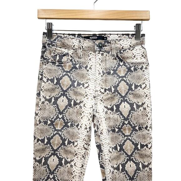 Hudson Barbara Mid Rise Super Skinny Jeans in snake print size 25 NWT - Picture 4 of 6